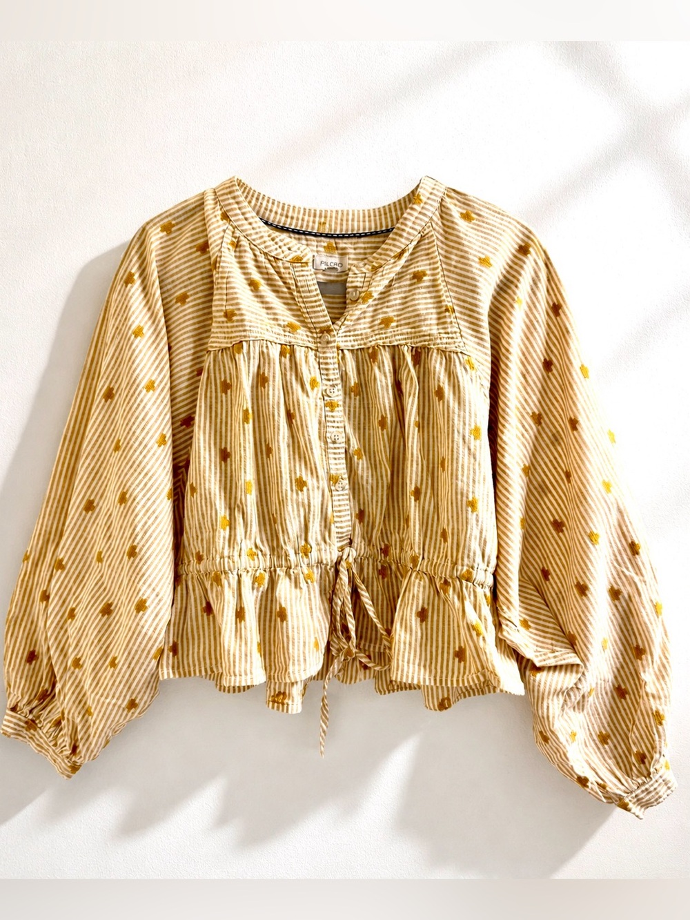 Anthropologie - Pilcro-The Sidney Batwing Blouse - Cinched Waist Edition Size S